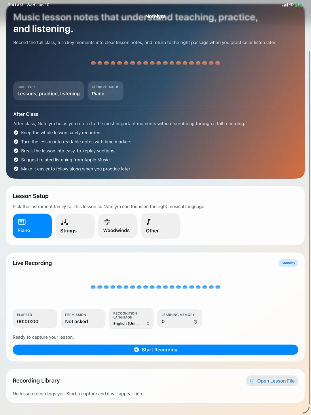 Notelyra · App view